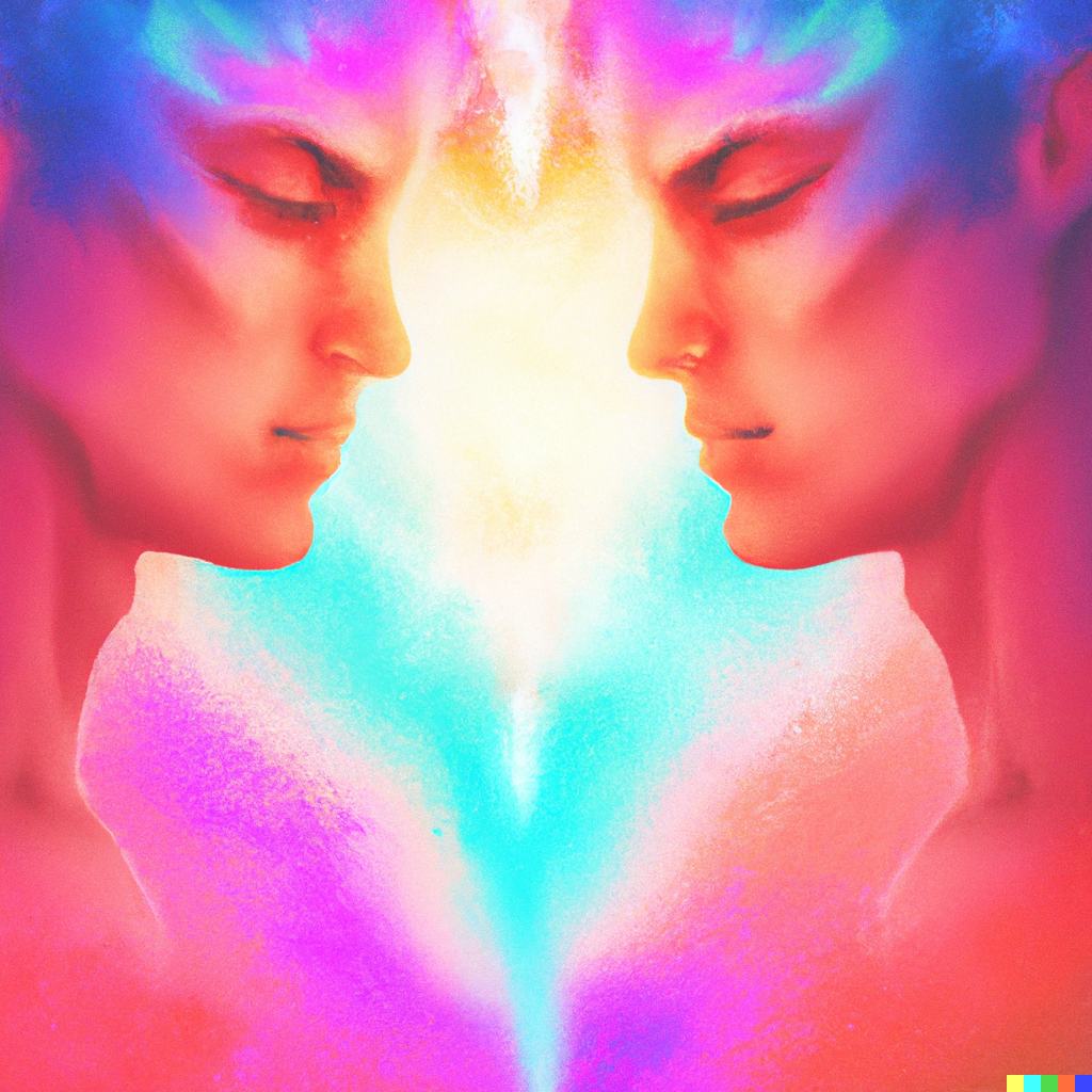 illustration de deux flammes jumelles masculines