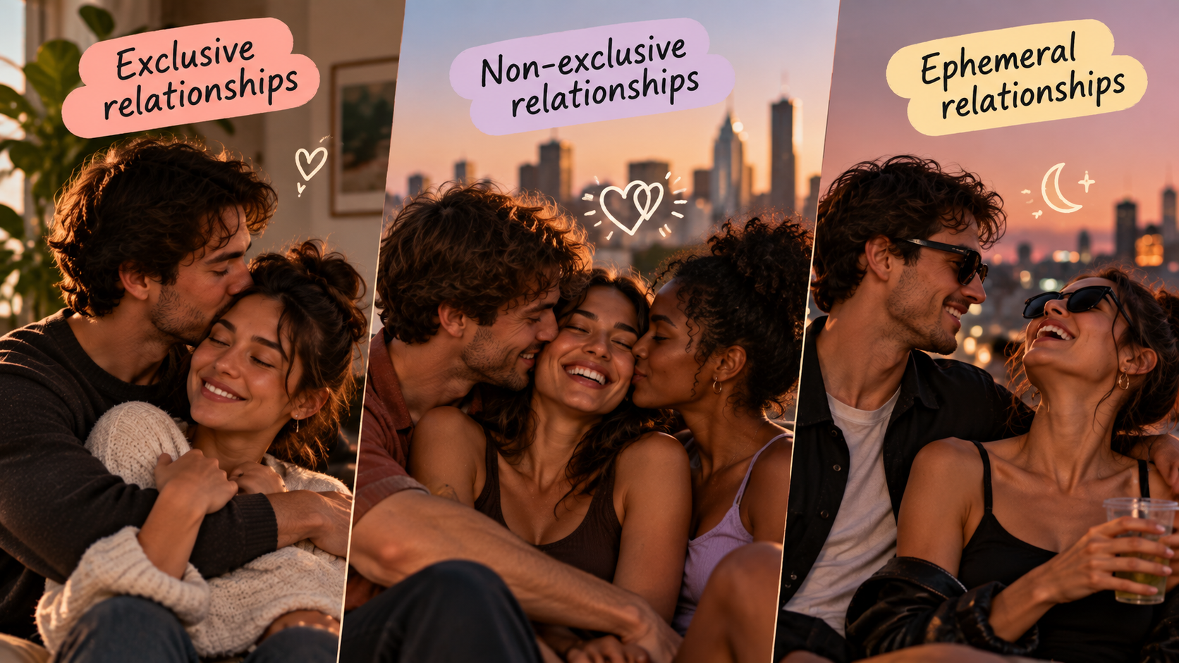 Les types de relations amoureuses Illustration : types de relations amoureuses