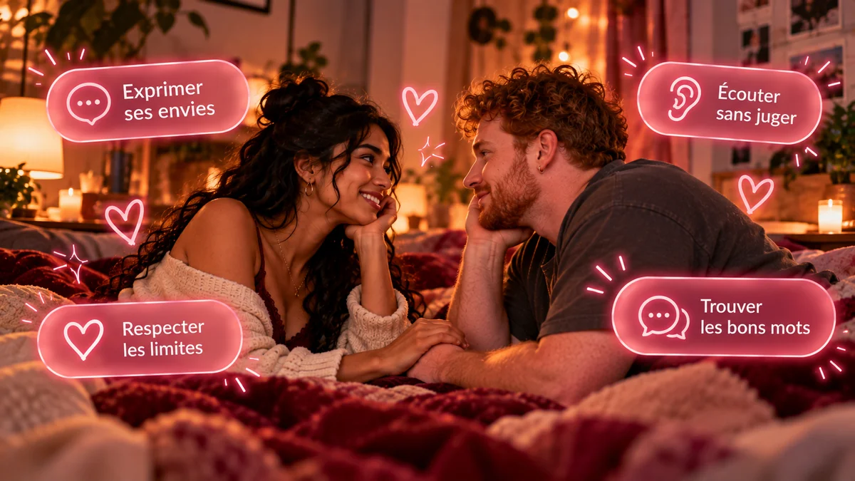 Couple qui discute tendrement au lit pour mieux exprimer ses envies
