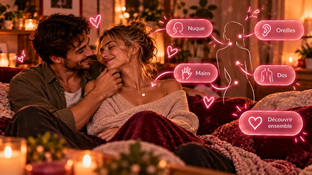 Explorer les points de plaisir en couple Gros plan sur des mains qui se frÎlent avec tendresse et sensualité