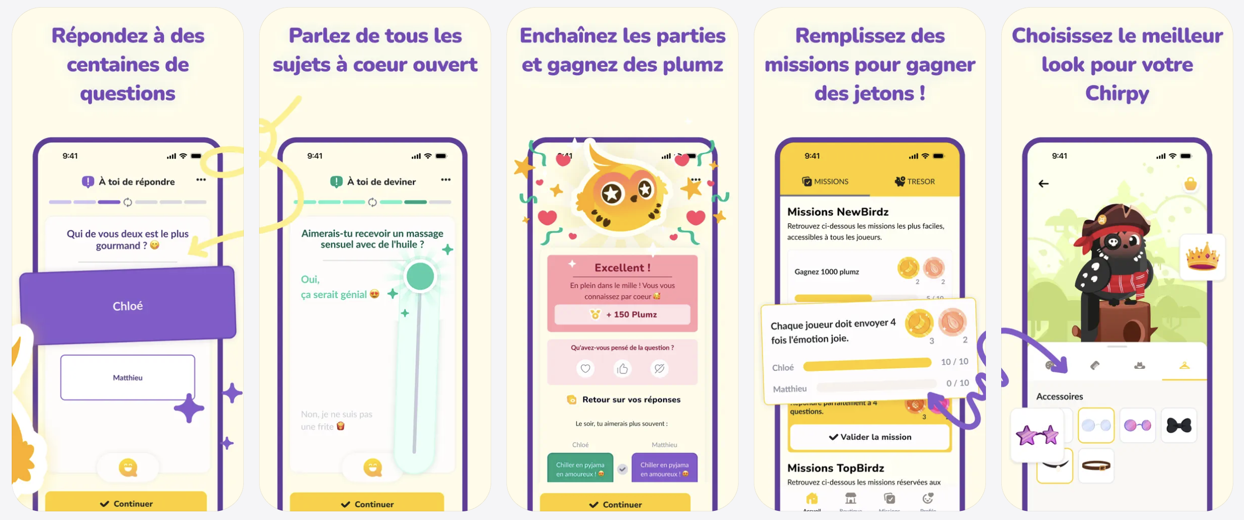 LovBirdz - app quiz de complicité pour couples, capture App Store