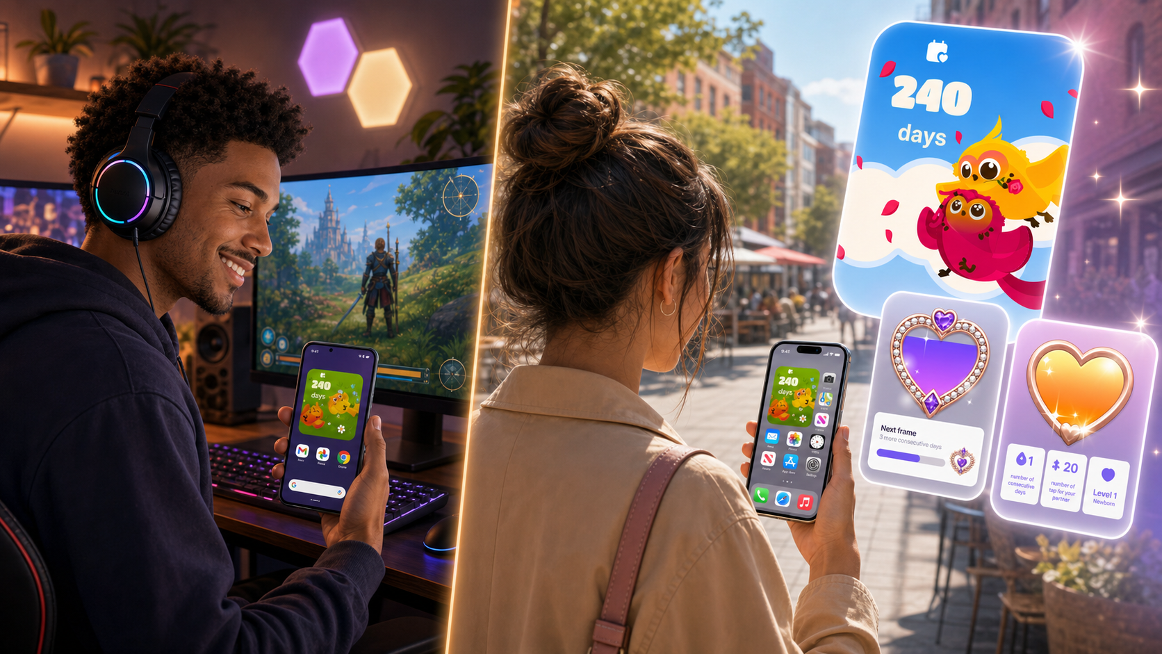 Applications widget couple LovBirdz et Love Widget - meilleurs widgets d'écran d'accueil pour couples