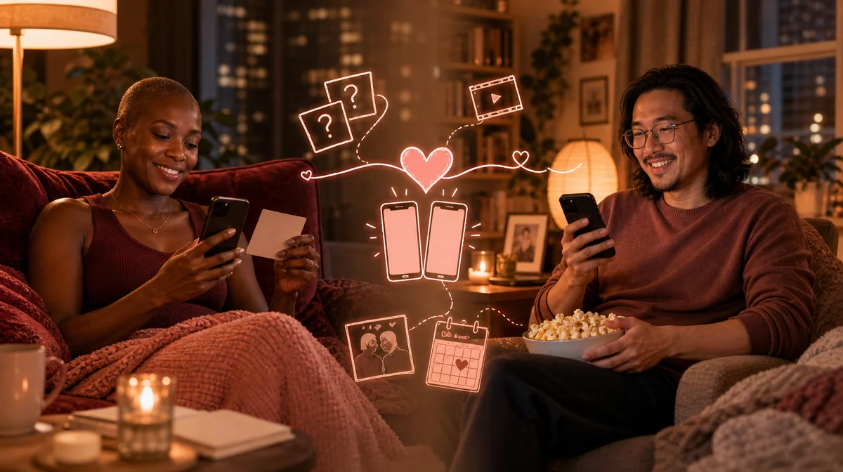 Femme en appel vidéo avec son partenaire à distance sur une application de couple