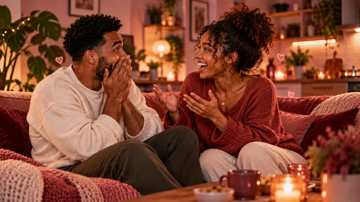 Couple célébrant ensemble une petite victoire du quotidien